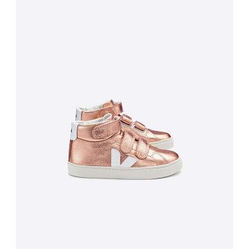 Veja ESPLAR MID LEATHER Kids' High Tops Gold | CA 681ILH